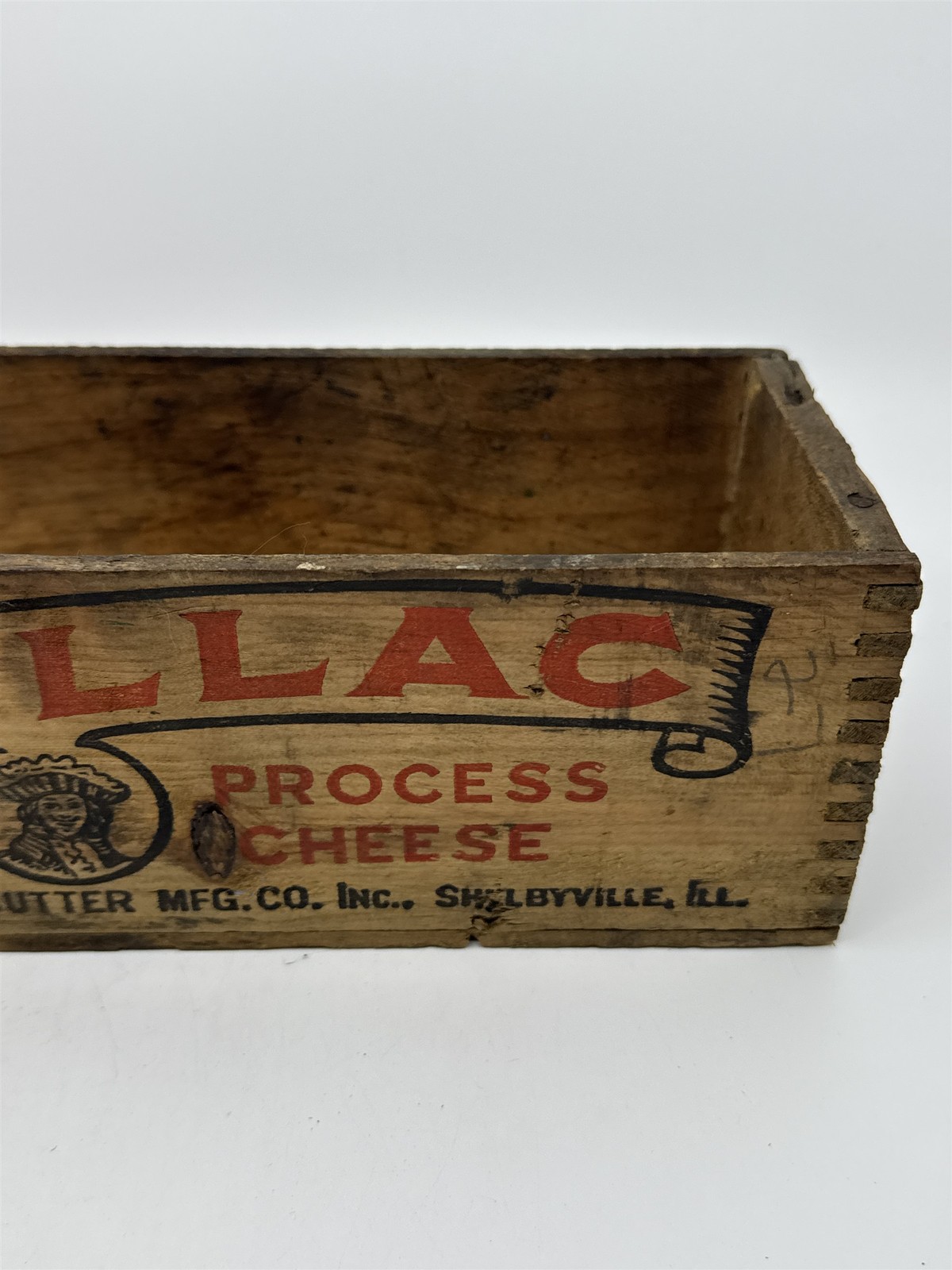 Vintage Wooden Cadillac Cheese Brand Pasteurized Cheese 5 Lb. Advertising Box