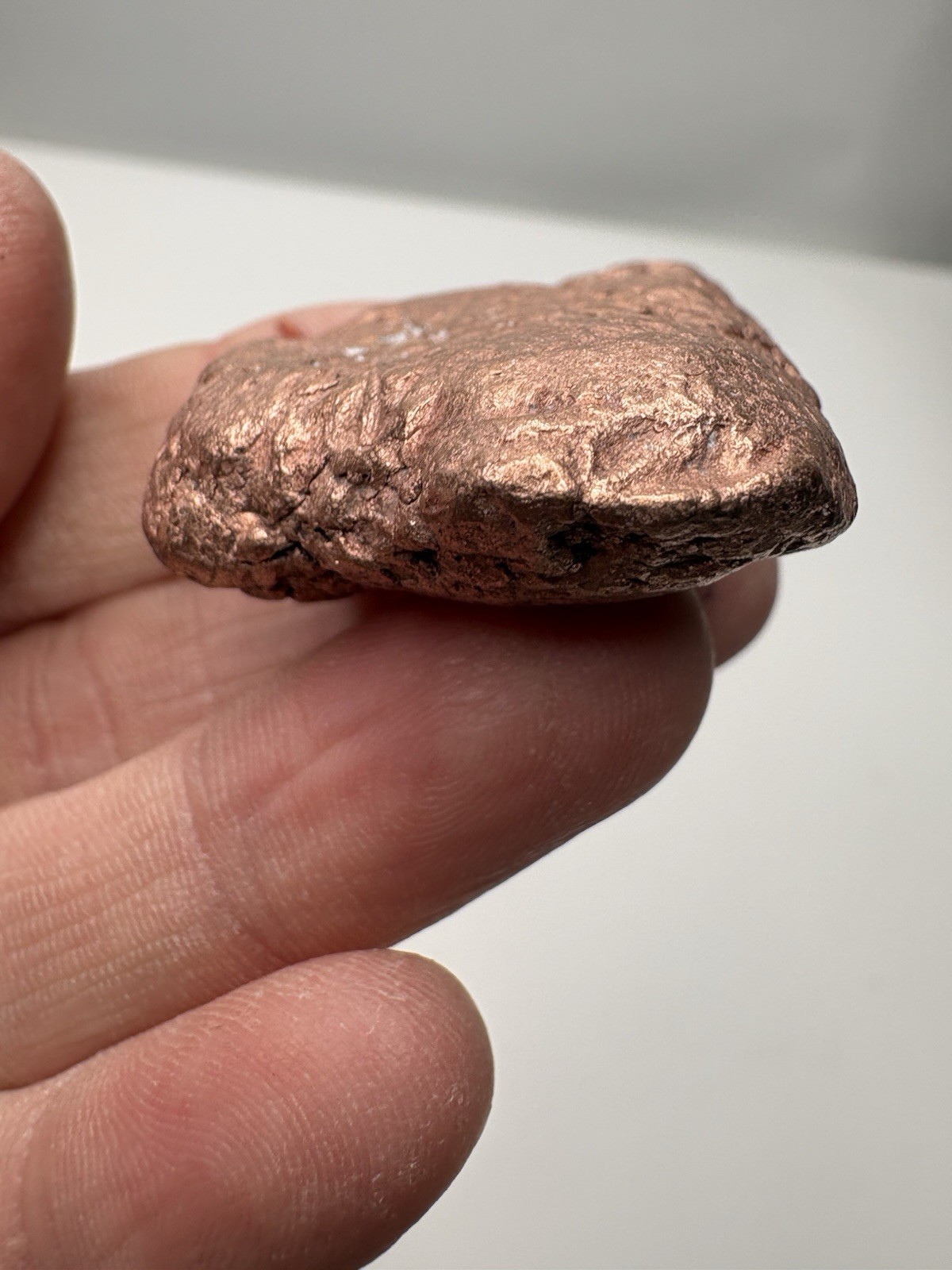 Pure Native Michigan Solid Copper Nugget Specimen Keweenaw Peninsula Mineral