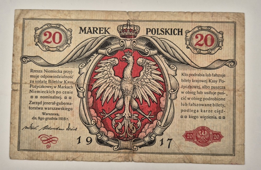 Poland Banknote 20 Polish Mark 1916