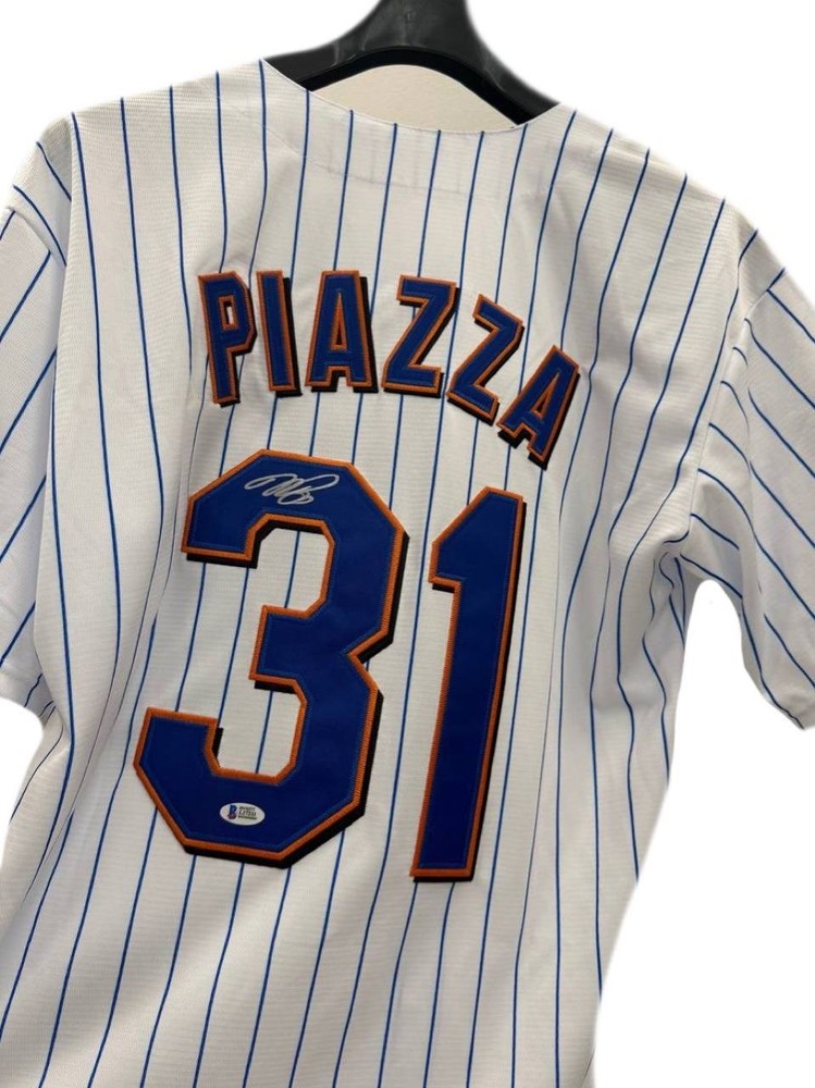 Hand Signed METS Team Jersey Autographed Mike Piazza BAS COA