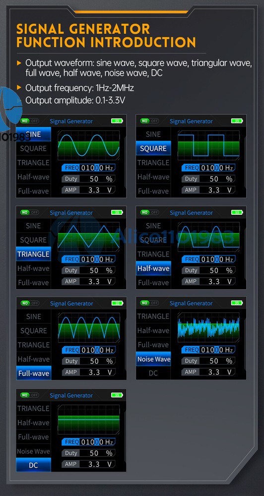 FNIRSI 2C23T Digital Oscilloscope Multimeter Dual CH Function Signal Generator