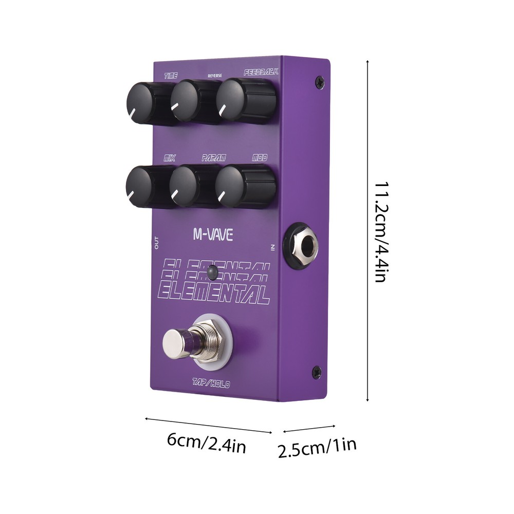 M-VAVE Electric Guitar ELEMENTAL Delay Effect Pedal 9 Delay Effects Type Metal