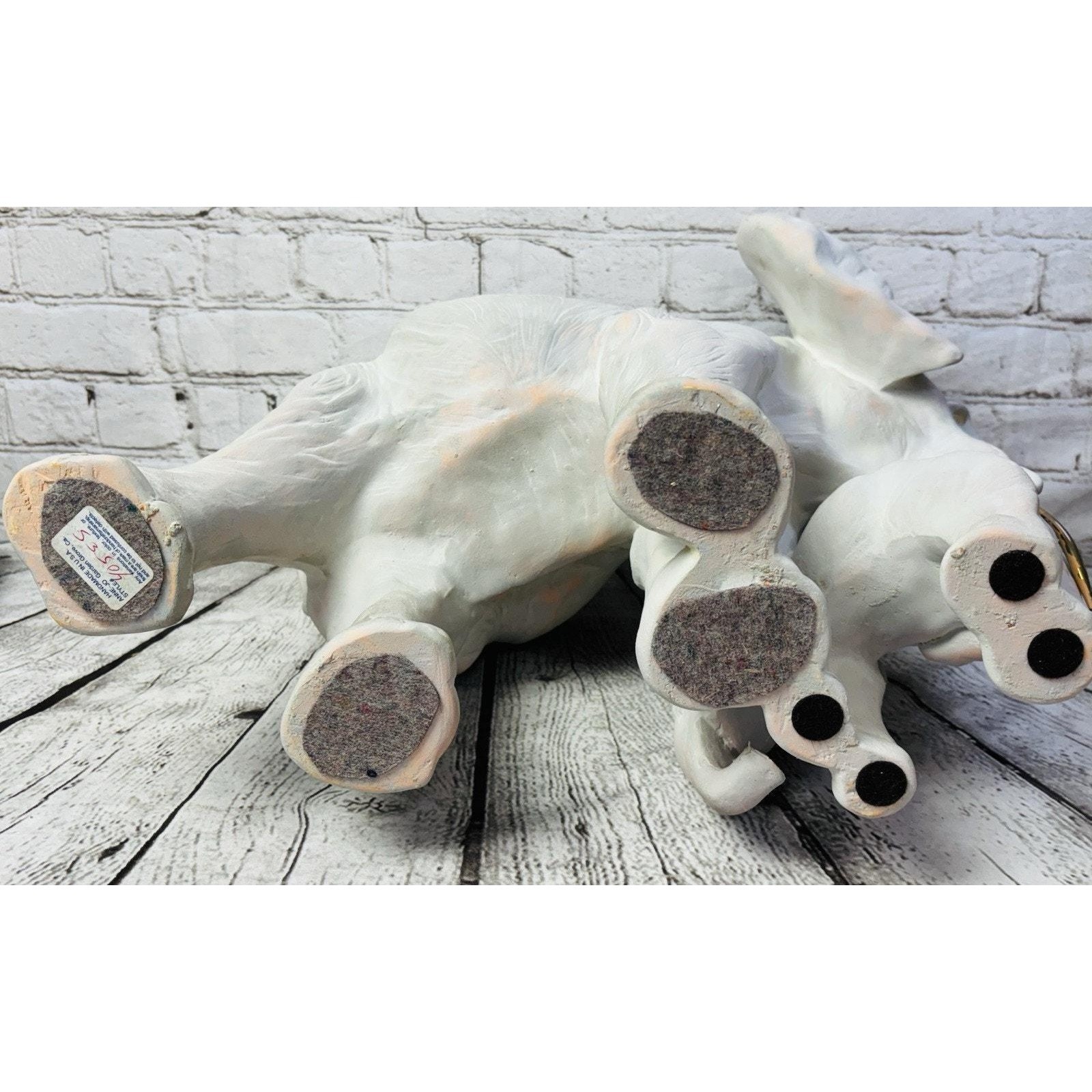 Vintage Anne Jo Elephant Sculpture: Mother and Baby, Handmade Decor (15" x 18")