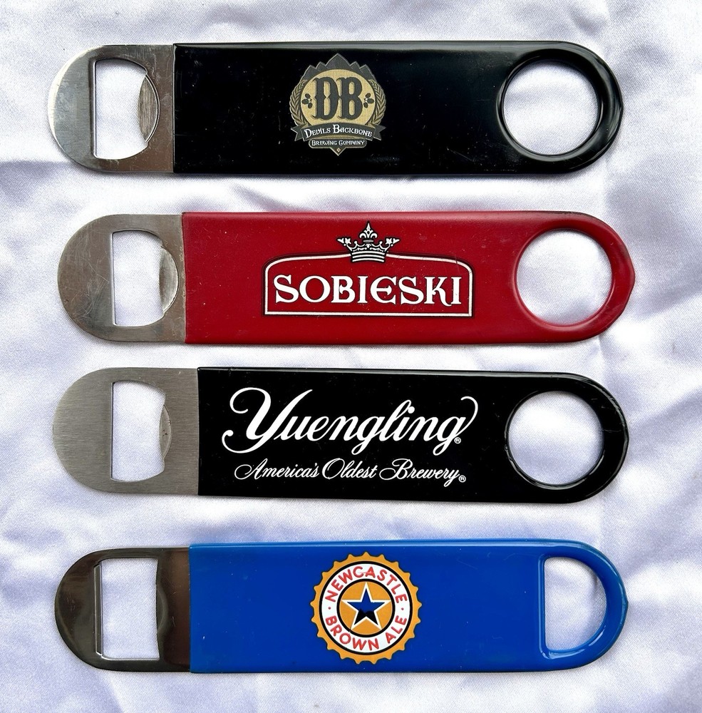 💥Set 4 Bartender Speed Wrench BOTTLE OPENERS ALL DIFFERENT Great Cond!  👀