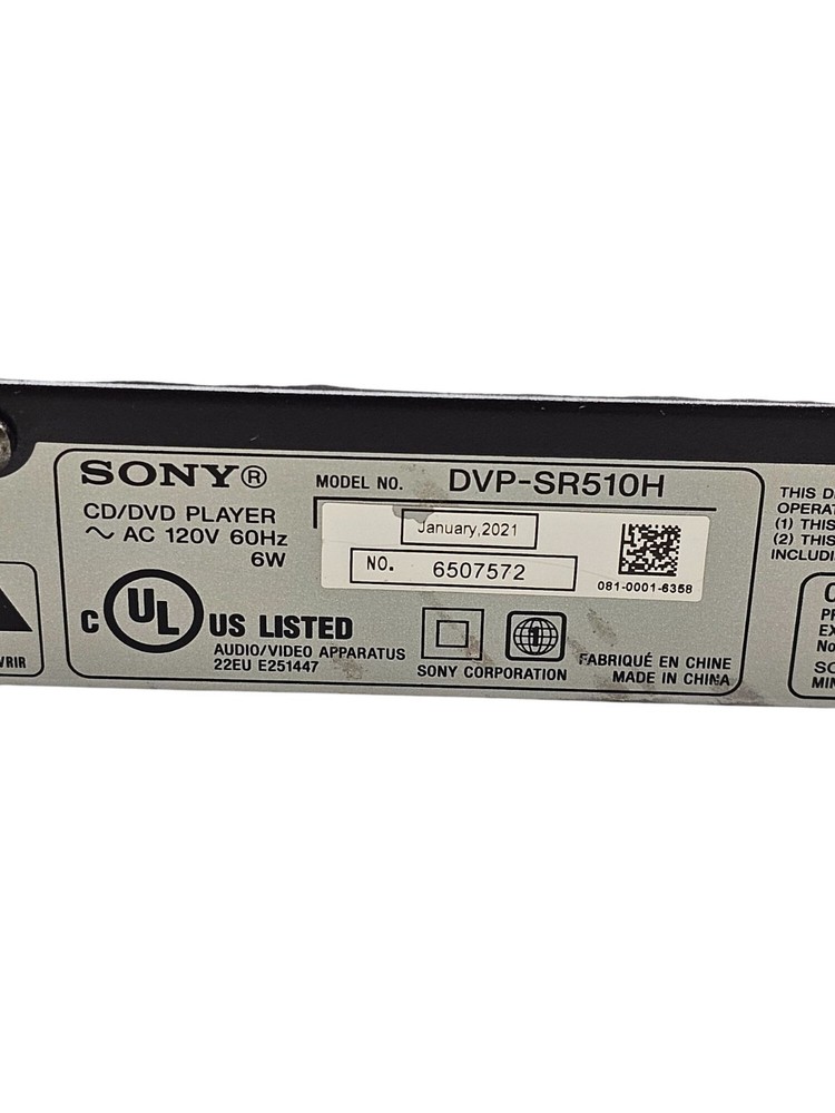 Sony CD/DVD Player & Remote DVP-SR510H HDMI
