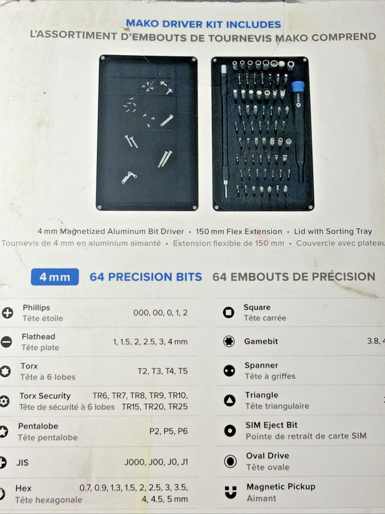 iFixit Mako Driver Kit 64 Precision Repair Bit Set Apple Android New Fast Ship