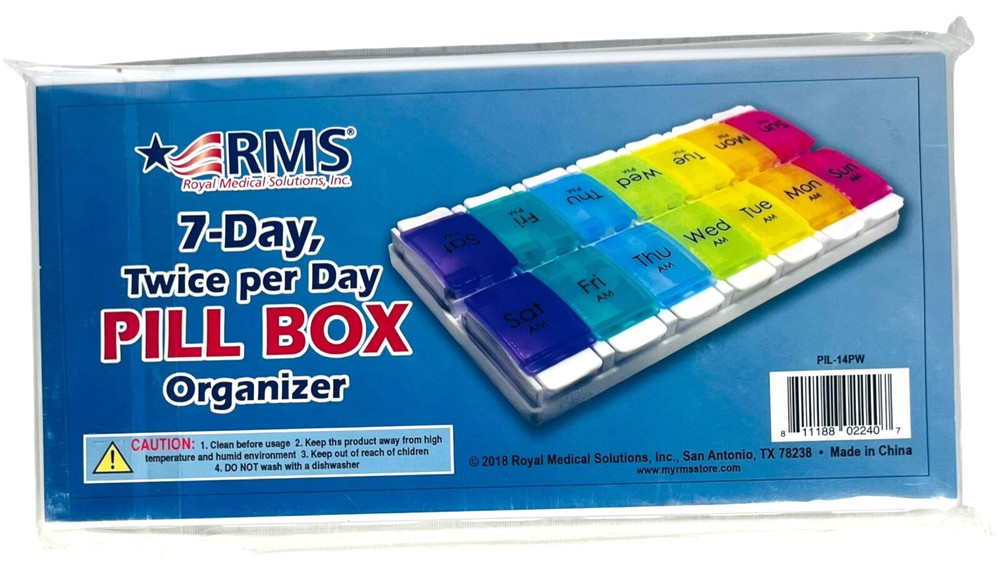 Pill Box - RMS 7 Day Twice Per Day Pill Box Organizer - NEW