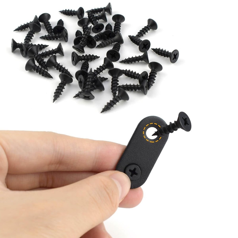20 Pack Flat Straight Brace Bracket Stainless Steel Black