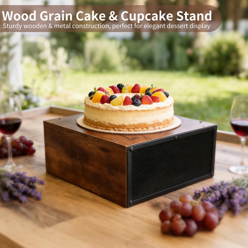Buffet Risers, 12" Rustic Cupcake Stand Industrial Wood Risers Display Stands...