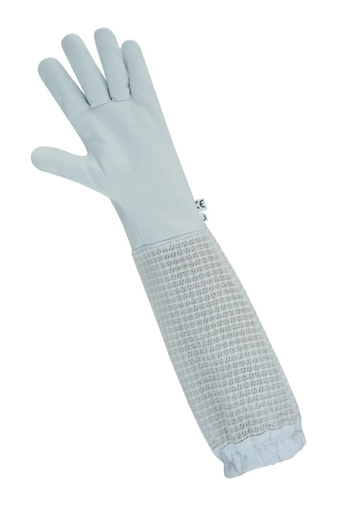 OZ ARMOUR Beekeeping Cowhide Leather Gloves with Three-Layer Mesh Ventilation