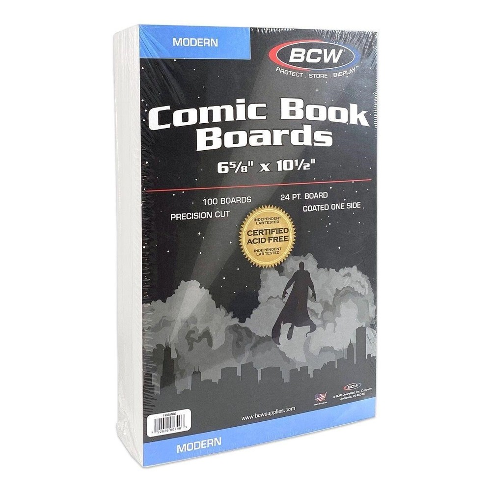 200 BCW Comic Book Backing Boards Modern Current Size Archival Safe Storage New