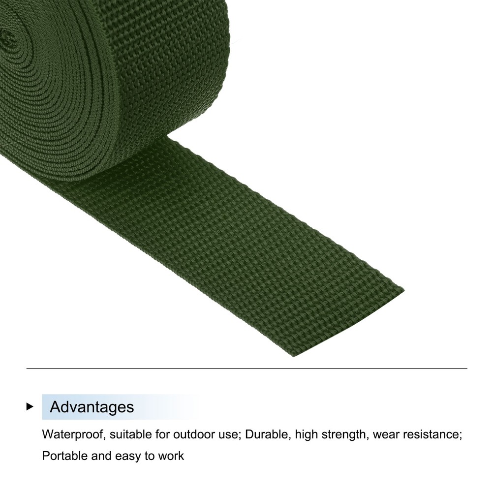 Lightweight Polypropylene Webbing Strap 3.8cm 5 Yard Army Green