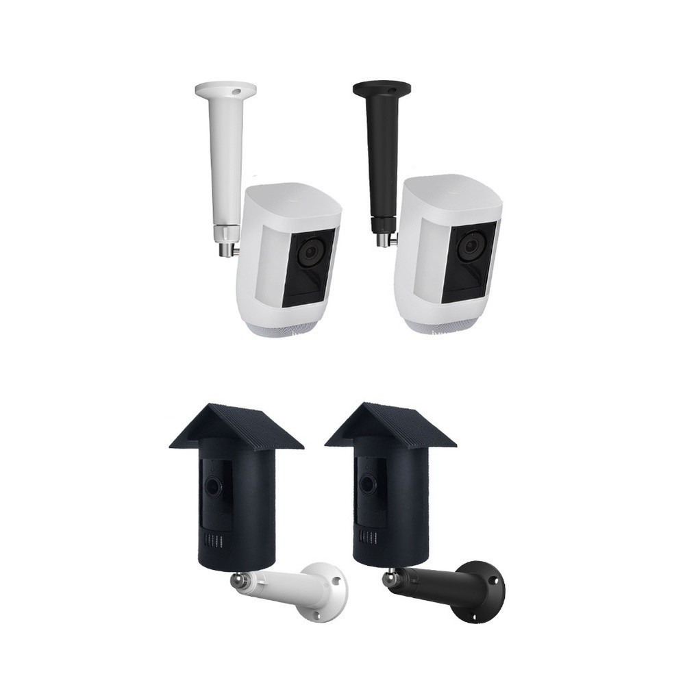 Solar Panel Camera Wall Mount 2pcs Adjustable ABS Brackets for Outside Use