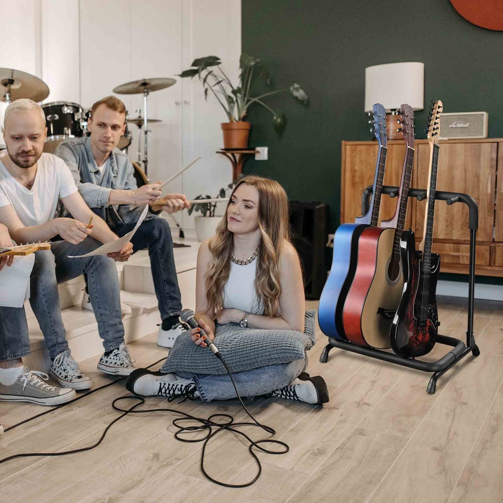 3-Holder Multi-Folding Stand - Space-Saving for Instruments/Accessories