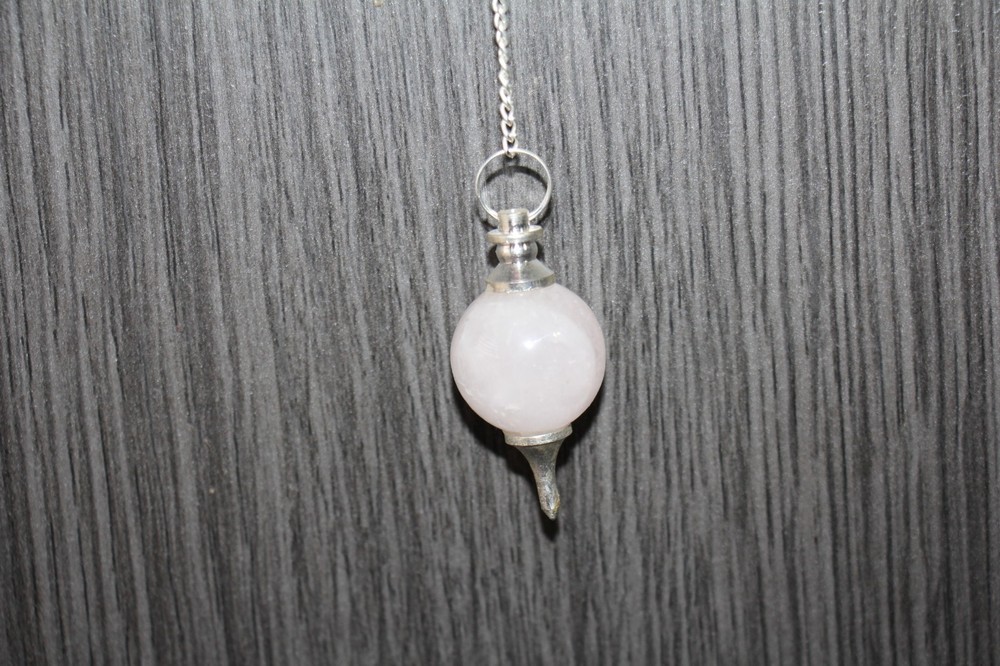 Rose Quartz Sephoroton Ball Sphere Crystal Dowsing Pendulum Divination Tool