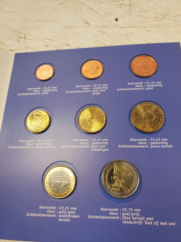 NETHERLANDS 2002 EURO MINT INITIAL COIN SET (bb8)