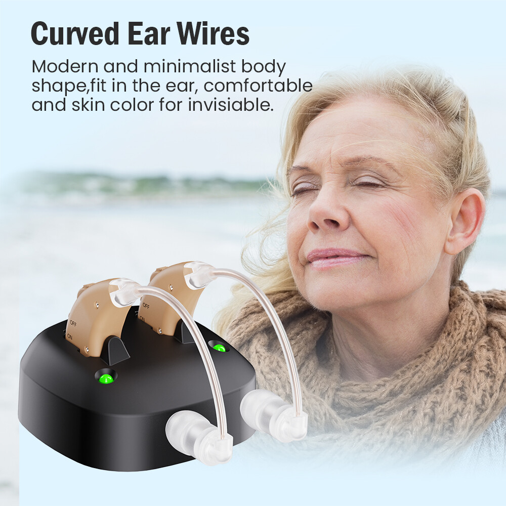 Rechargeable Hearing Aids With Noise Cancelling, Invisible In Ear With Case