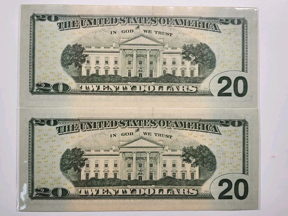 2 CONSECUTIVE 20$ STAR NOTE UNC 6419/20 STAR UNC