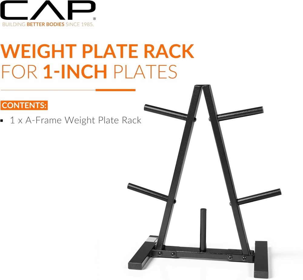 Efficient Space-Saving Weight Plate Rack - 5 Posts for 1-Inch Plates, 300 lbs