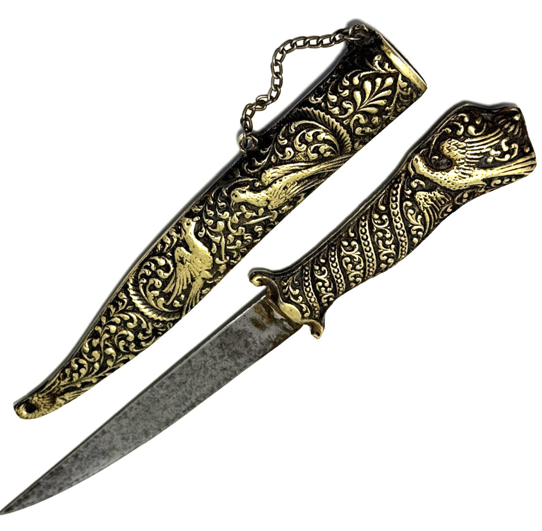 Antique Brass Sikh Kirpan Steel Blade