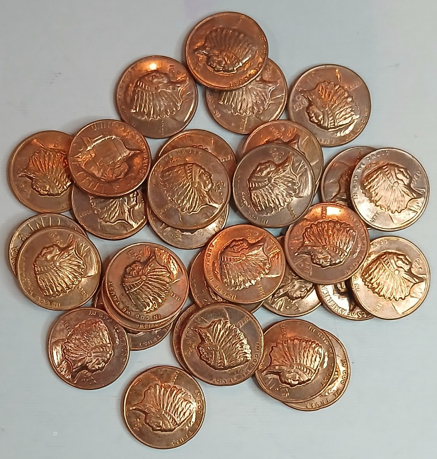 1x 1970-1984 Indian Chief Head Face Pop-Out Push-Out Cent Penny Repousse Coin