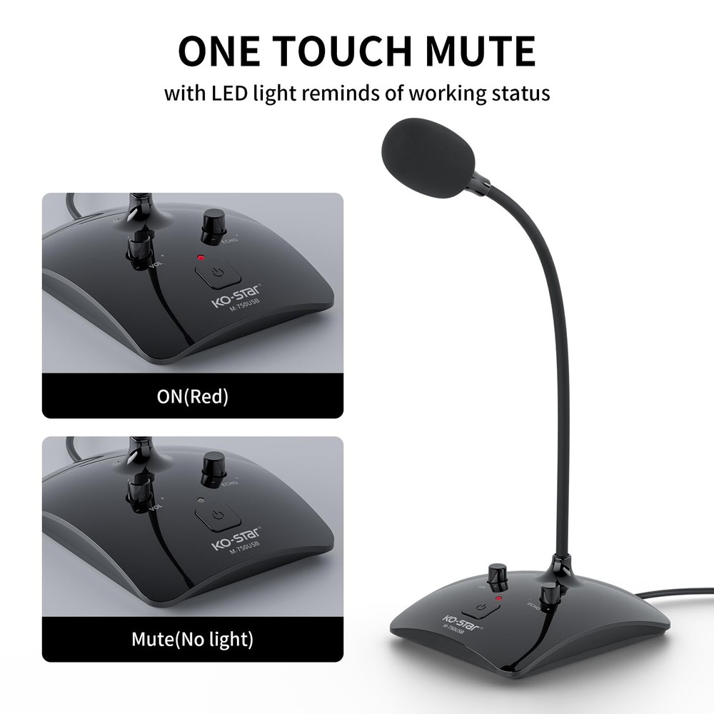 Recording Microphone, Computer PC Podcast Condenser Omnidirectional Mic with ...
