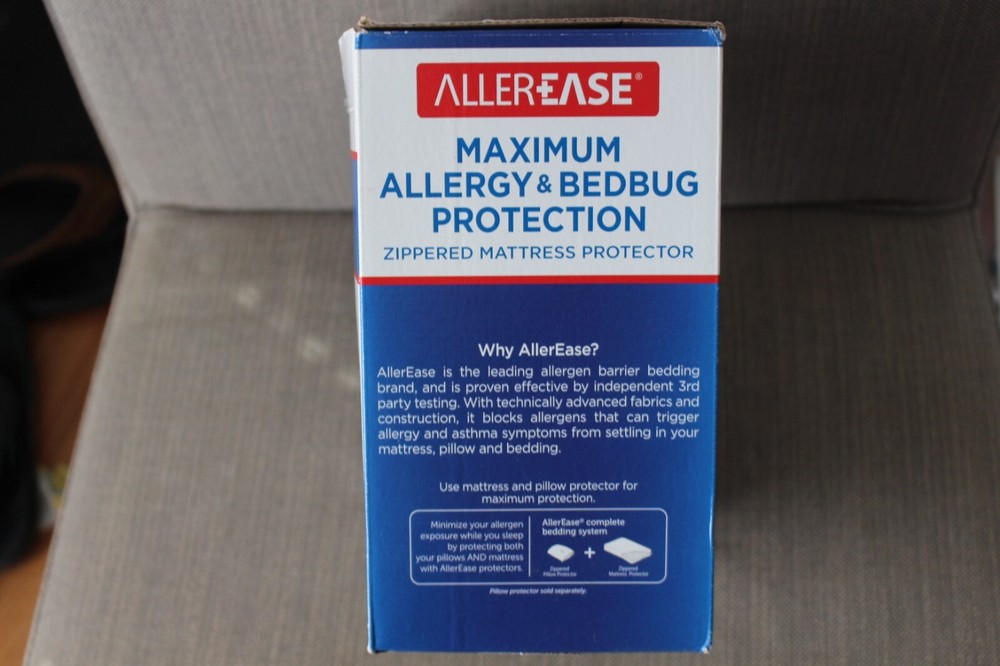 New Twin ALLEREASE Max Allergy & Bedbug Protection Zippered Mattress Cover BNIB