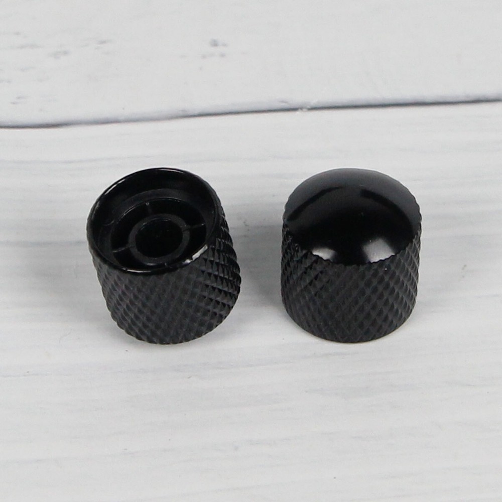 New 12pcs Black Guitar Bass Knobs Volume/Tone Control Dome Metal Knobs