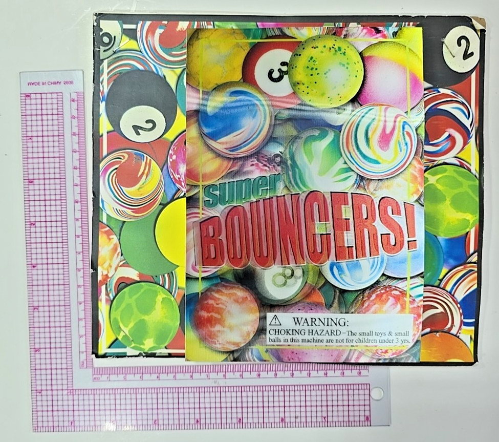Vintage Vending Display Board Super Bouncers! 0675
