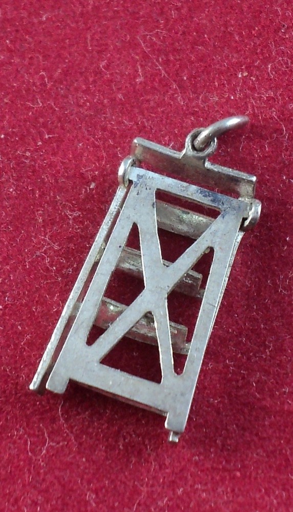 Sterling SILVER Charm 3-D FOLDING STEPLADDER Step Ladder  Works!