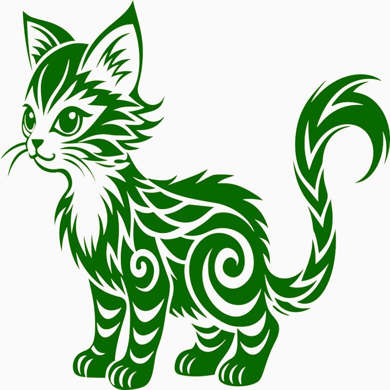30 Custom Green Abstract Kitten Personalized Address Labels