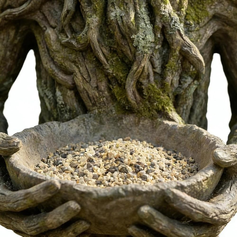 Tree Intergrted Bird Feeding, Outdoor Millennial Ancient Tree Bird Feeder, Tree-