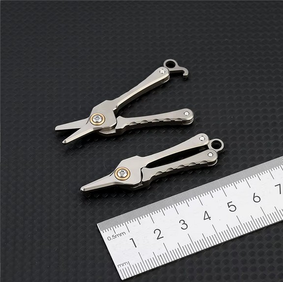 Titanium Mini Scissors Keychain Utility Folding Shears Feather Light Pocket EDC