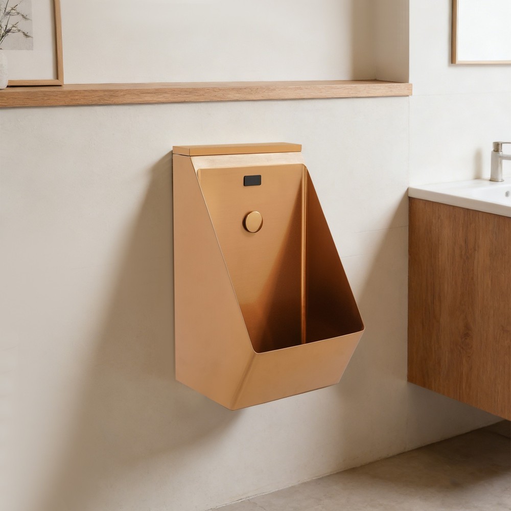Hidden Wall Mount Sensor Urinal Automatic Sensor Urinal Toilet for Men Rose Gold
