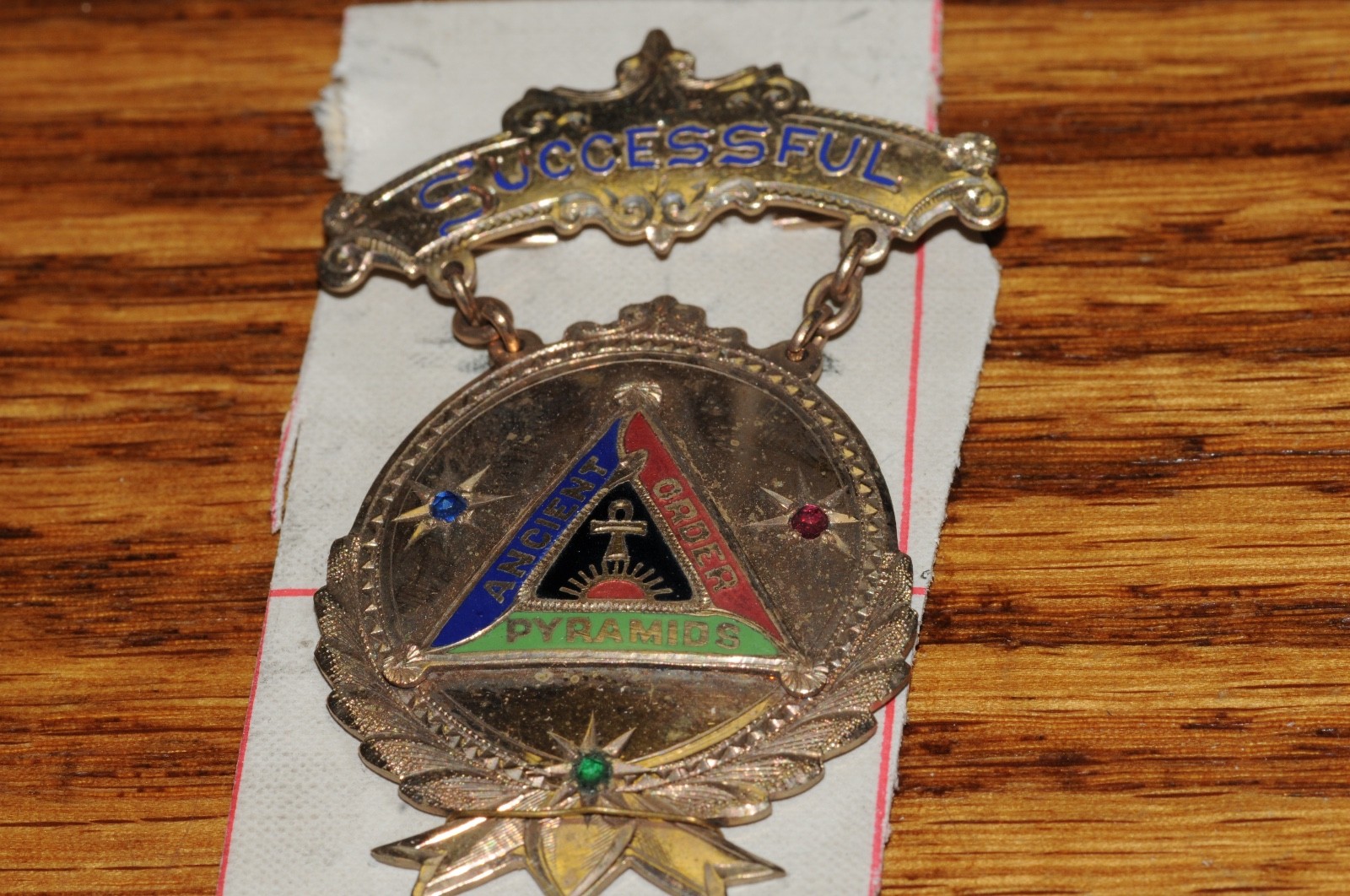 Successful Ancient Order Pyramids Fraternal Organization Pin Gold Filled 1903 *