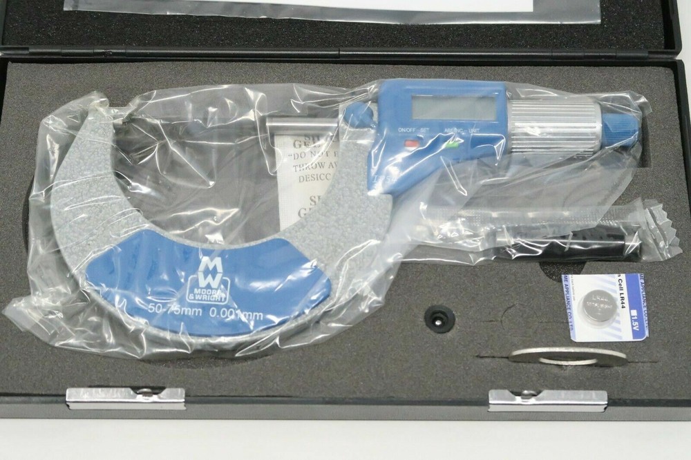 M&W Moore & Wright 50mm - 75mm Digital Electronic Micrometer with Case 200-03DDL