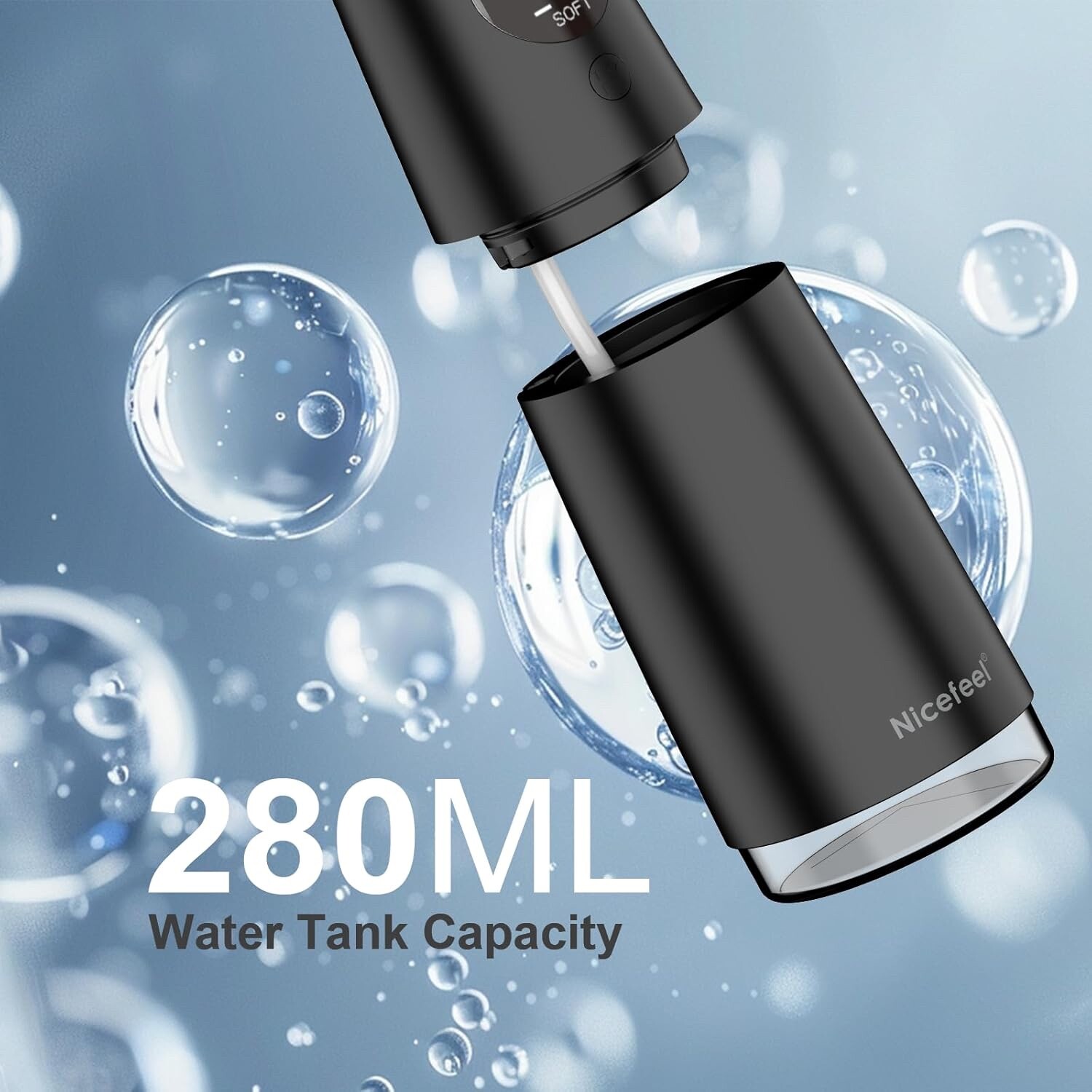 Cordless Rechargeable Water Dental Flosser Oral Irrigator with 4 Modes, 280mL