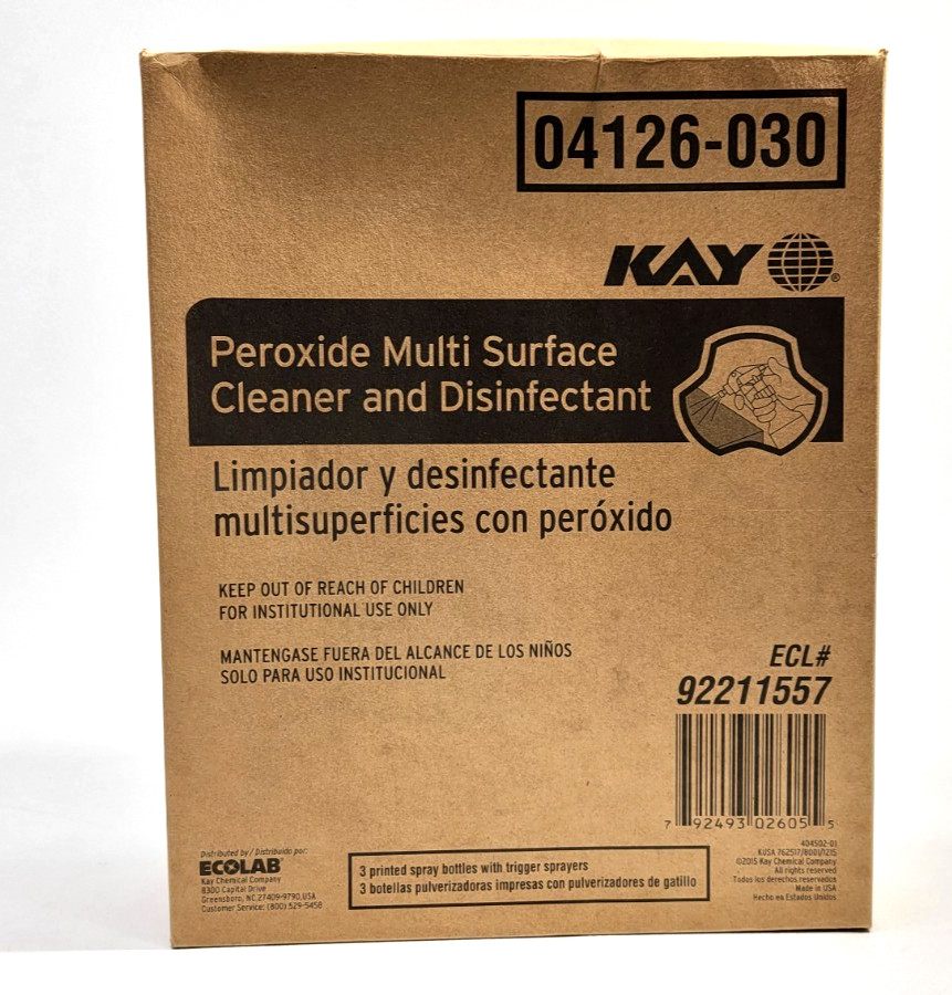 Kay Ecolab Peroxide Multi Surface 32oz Plastic Trigger Spray Bottles 12pk Empty