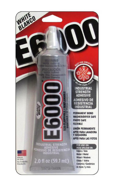 Eclectic E6000 Adhesive Glue, Industrial Strength, White, 800444, 2 fl. oz.