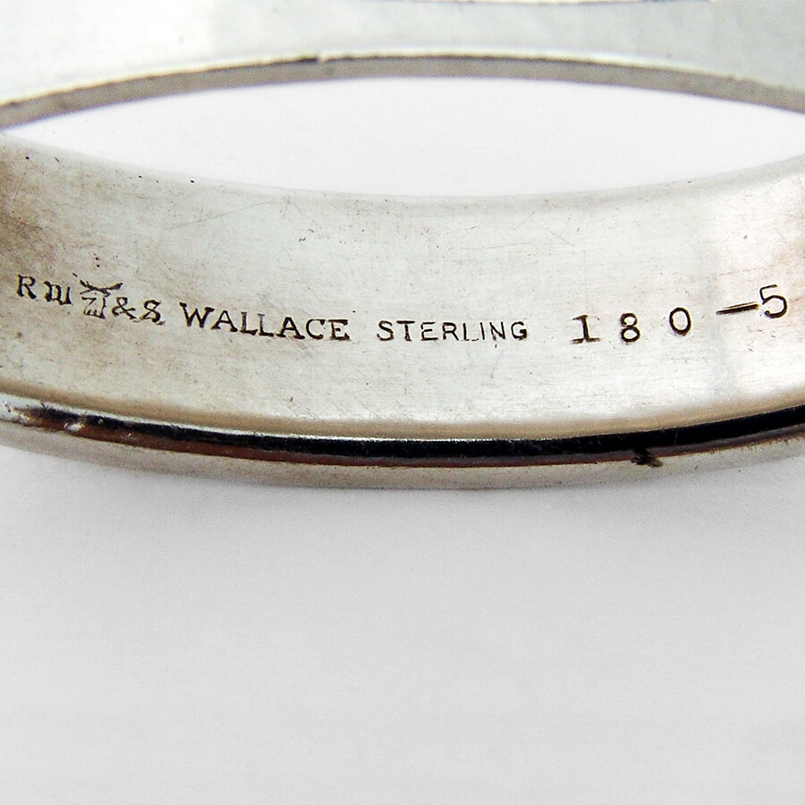 Wallace Oval Hammered Napkin Ring Sterling Silver Mono