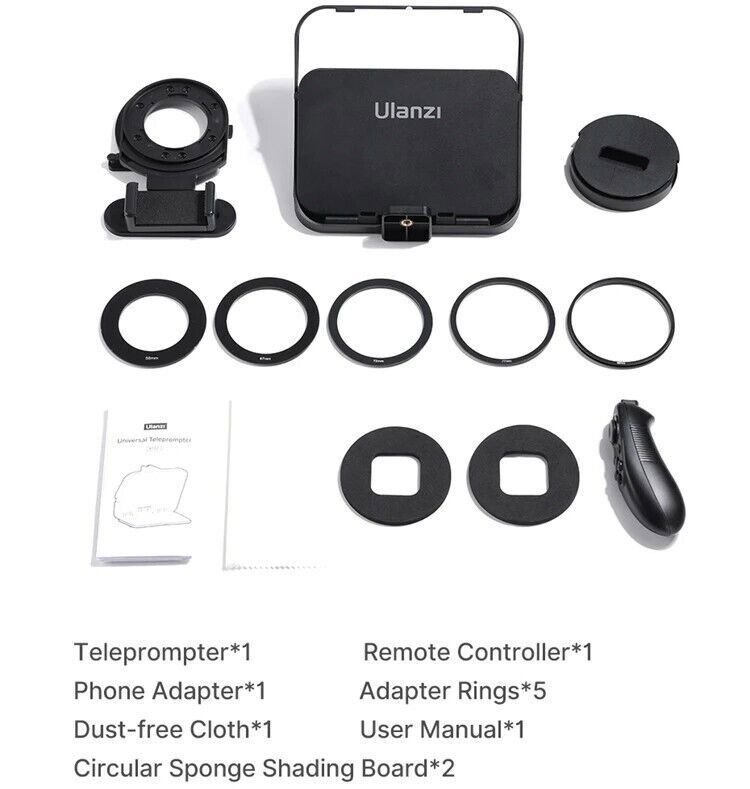 Ulanzi RT02 Portable Video Teleprompter Remote Control for Smartphone Camera
