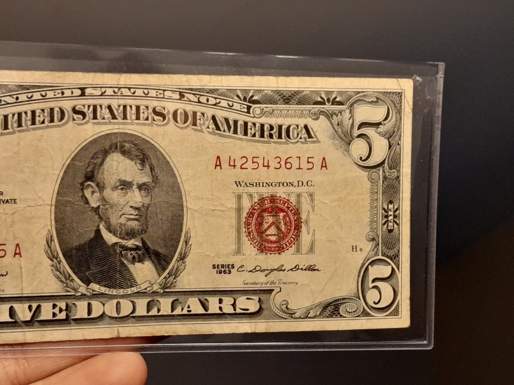 1963 $5 US Red Seal Note