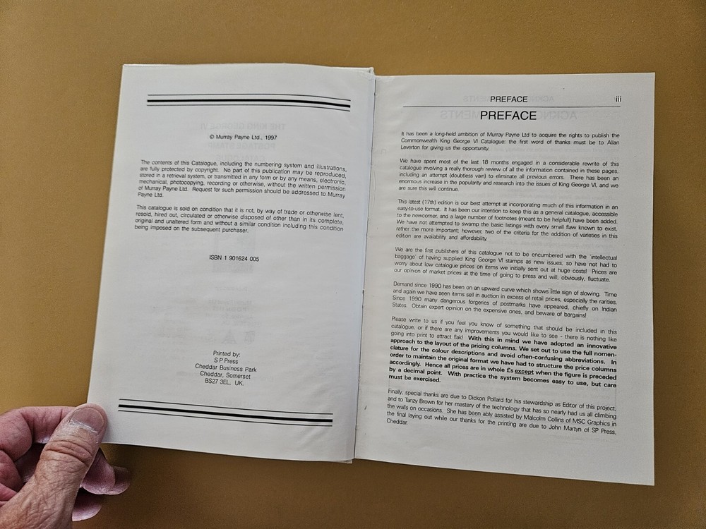 1997 Commonwealth King George VI Catalogue