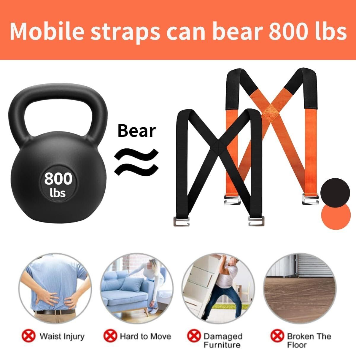 Heavy Furniture Appliances Moving Straps Rope Belt Transport Lifting System Tool