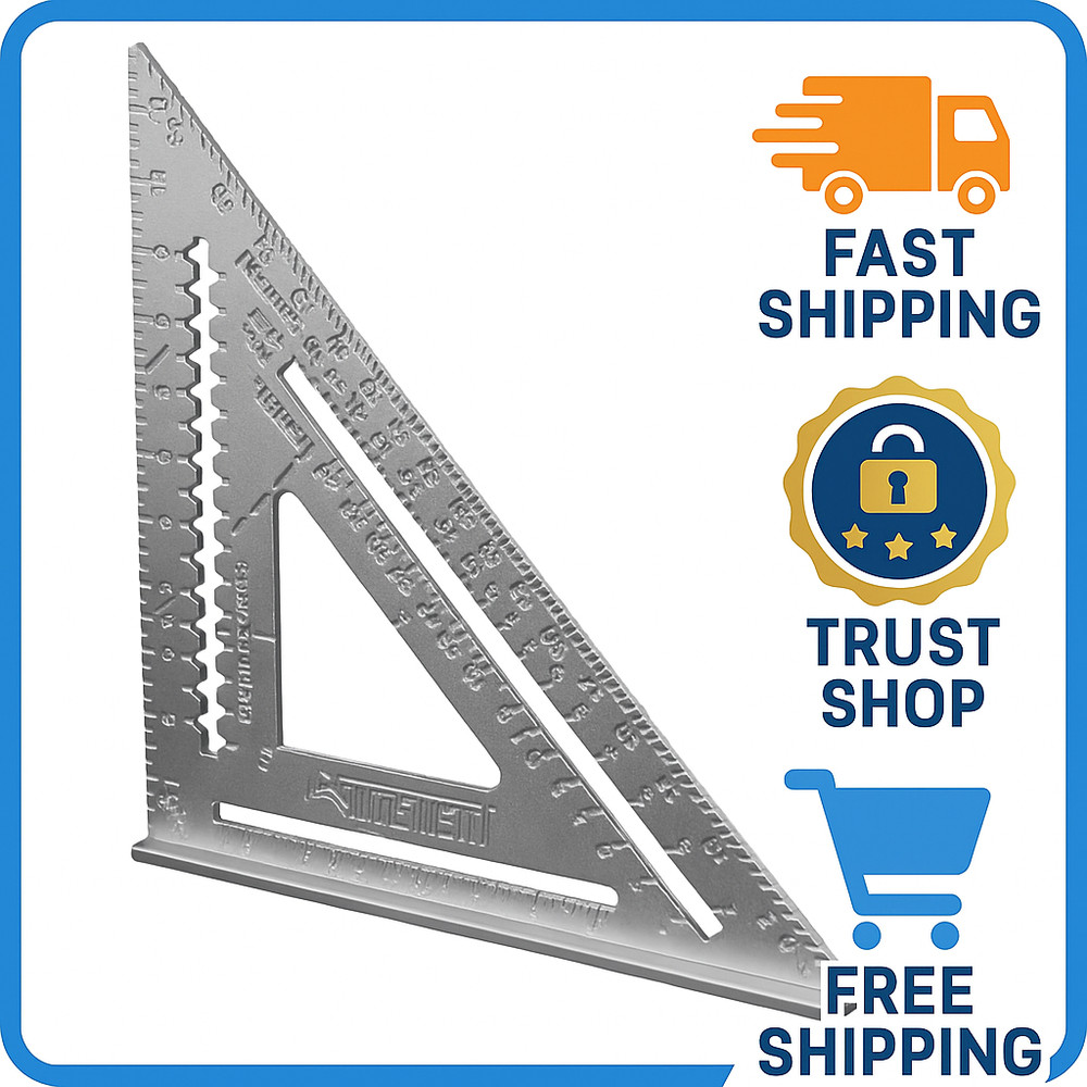 12" Aluminum Rafter Square Measuring Tool Silver