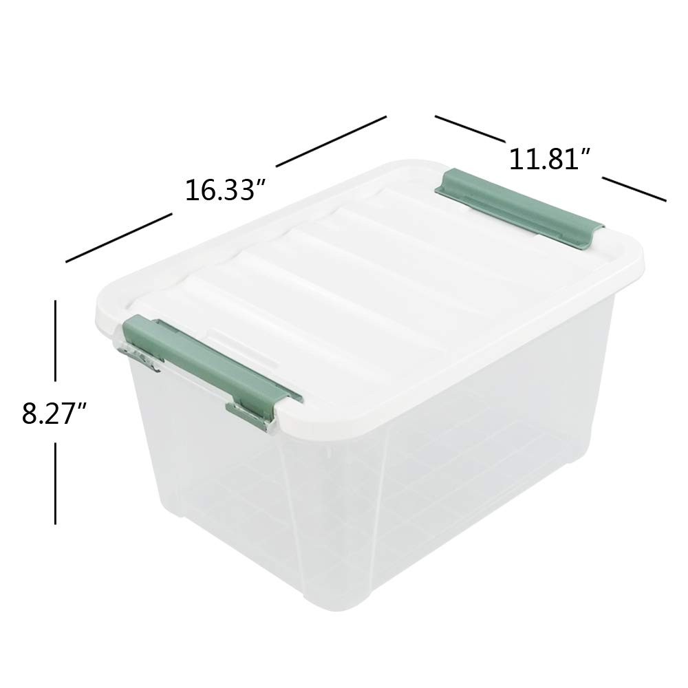 20 Quart Clear Storage Bins with Lid and Handle, Multipurpose Stackable Plast...