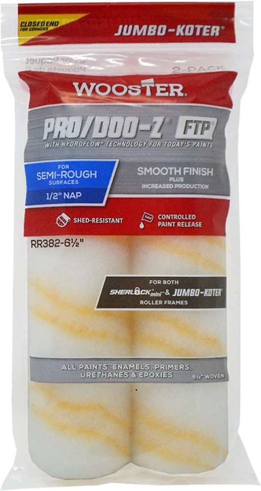 Wooster 6.5" Pro/Doo-Z 1/2" Nap 2-Pack Roller Cover - RR382-6.5