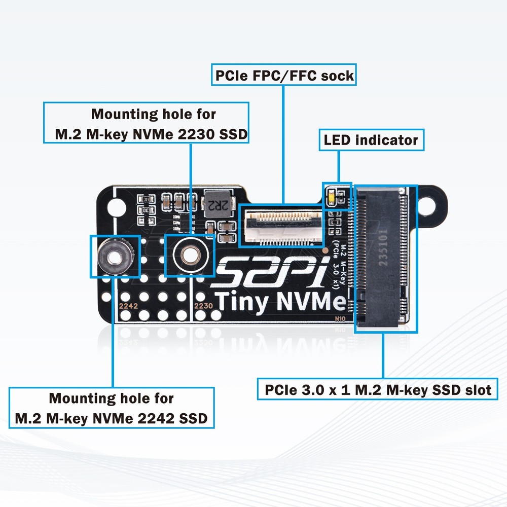 N10 Tiny NVMe SSD Adapter Board for Raspberry Pi 5