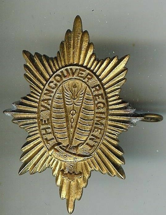 WWII  Canadian Vancouver Regiment Cap Badge