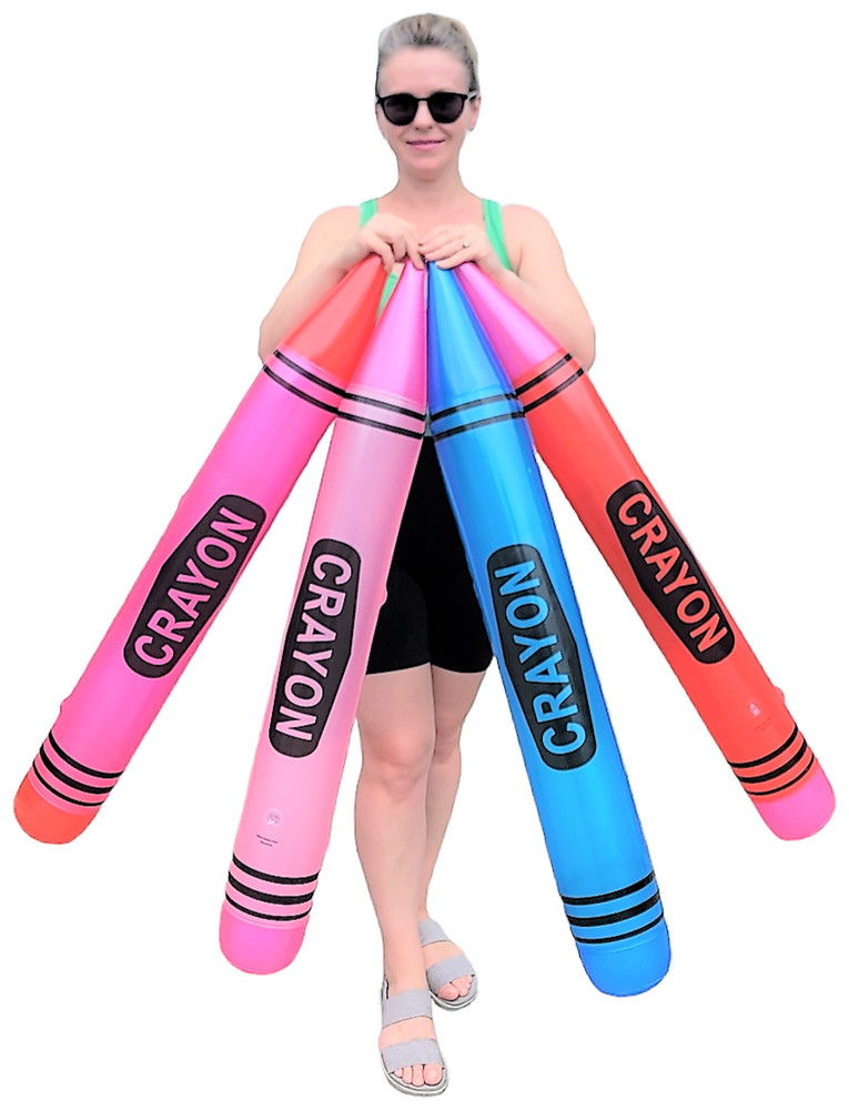 44" Crayon Inflatables Assorted Colors (12 Pack) Assorted Colors